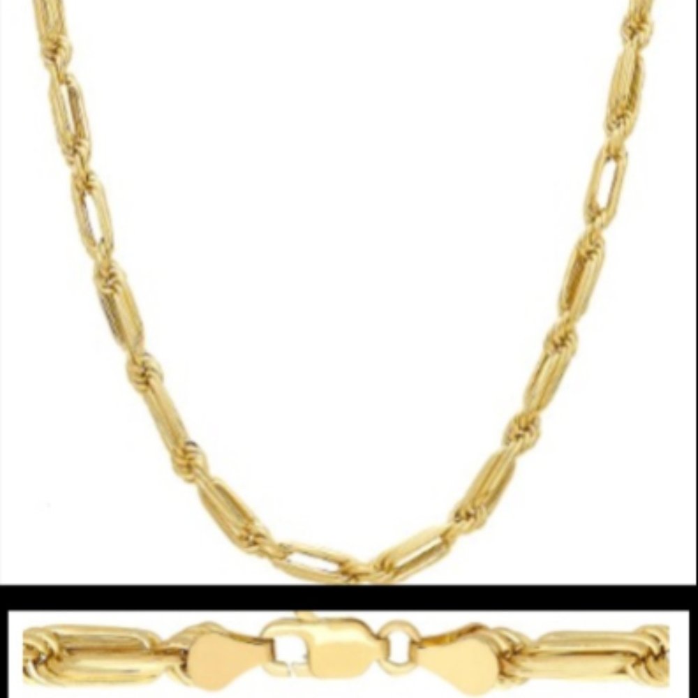 BAGUETTE ROPE CHAIN 10K GOLD NECKLACE